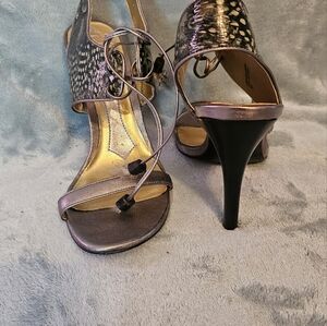Hale Bob  Metallic High Heel Sandals